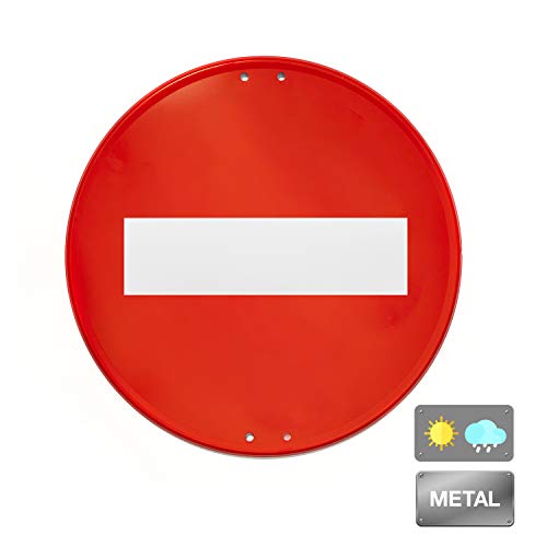Normaluz V10060 - Señal Vial Redonda Prohibido Metalica Termolacada 50 cm, Rojo