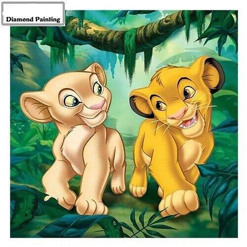 Nuevo 3D 5D Disney El Rey León Simba Kit de mosaico de pintura de diamante 30 cm x 30 cm