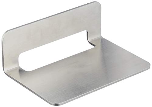 NX® - Bandeja de baño sin taladrar, de acero inoxidable, autoadhesiva, para el baño, 14 x 9,5 x 5 cm (acero inoxidable, 14 cm)