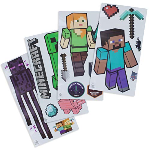 Paladone Minecraft - Pegatinas de pared de vinilo extraíbles, 4 hojas