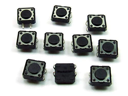 POPESQ® - 10 Piezas x Interruptor momentaneo (12mm x 12mm) 4.3mm 4 Pines THT Cabeza Redonda / 10 pcs. x Momentary Switch (12mm x 12mm) 4.3mm 4 Way THT Roundhead #A2098