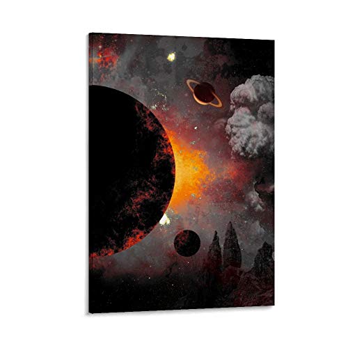 Póster abstracto espacial de Realms Póster decorativo de pared, lienzo para sala de estar, dormitorio, 30 x 45 cm