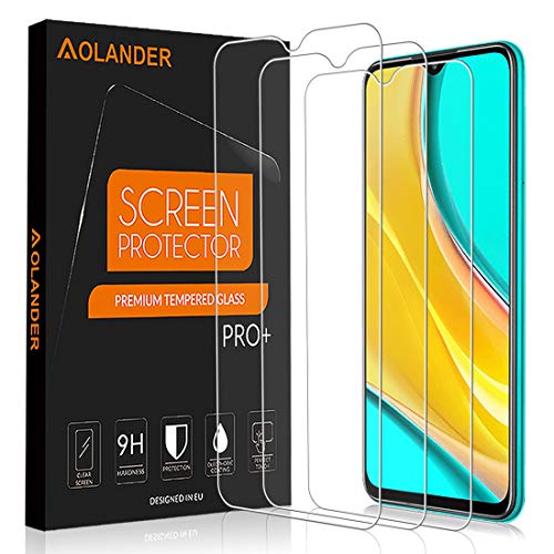 POVINMOS para Xiaomi Redmi 9/9C/9A Cristal Templado Protector de Pantalla, 9H Dureza [2.5D , 0.3mm] [Anti Arañazos] [Alta Definicion] [Sin Burbujas] Screen Protector [3 Pack]