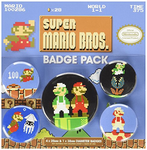 Pyramid International Super Mario Bros. - Insignia retro, multicolor, 10 x 12,5 x 1,3 cm