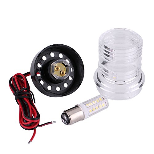 Qiilu 12V Marine Boat Yacht Navegación Todo Round 360 ° Blanco LED Ancla Luz Impermeable