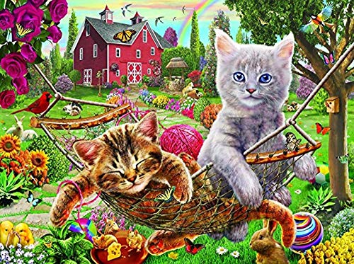 QMGLBG 1000 tabletas Rompecabezas Juego de Rompecabezas Granja Gato Rompecabezas educación Familia Adulto niño Inteligencia descompresión Juego