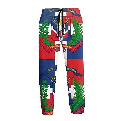 QUEMIN Bandera de República Dominicana Pantalones Deportivos con Estampado Unisex Pantalones Deportivos Casuales Pantalones con gráficos Pantalones Deportivos con cordón