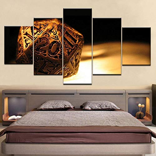 QZGRQ Dungeons & Dragons Cover Art Wall Posters Canvas Art Painting 5 Panel HD Print para la decoración de la Sala de Estar del hogar