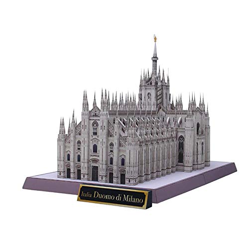 Rompecabezas 3D modelo de edificio de papel de juguete gran arquitectura del mundo Duomo di Milano Iglesia Católica Italia Catedral de Milán famosa construcción