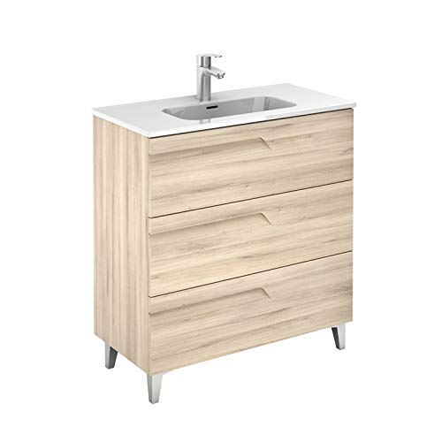 ROYO Vitale Mueble+Lavabo 3 Cajones F-39 cms Beige Nature - Medida: 60 CMS