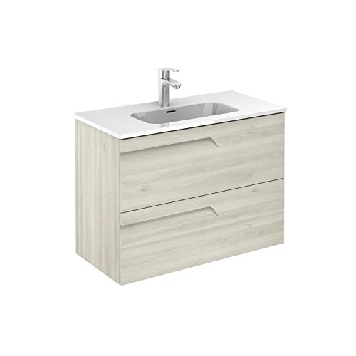 ROYO Vitale Mueble+Lavabo con 2 Cajones F-39 Cms Blanco Nature - Medida: 80 CMS