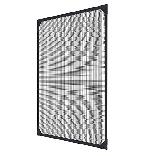 Sekey Pantalla de ventana magnética a medida, Kit de Pantalla de Insectos con Tiras Magnéticas para Ventanas de Hasta 110x130cm, Ensamblaje sin Herramientas, Marco Gris