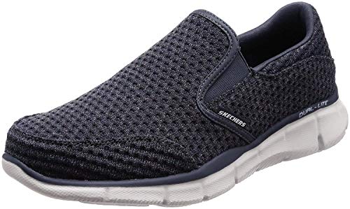 Skechers Equalizer-Slickster, Mocasines Hombre, Multicolor (NVY Black Mesh/Trim), 44 EU