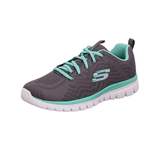 Skechers Graceful-Get Connected, Zapatillas Mujer, Gris (CCGR Black Mesh/Trim), 38 EU