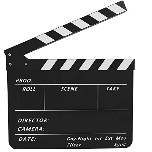 Solapa direccional, 30 x 24.8 x 1.8 cm Clapperboard Directores internacionales Slapboard Clapbaord, 3 mm Acrílico grueso Director Escena Tablero de película para publicidad/Decoración/Cosplay(PAV1BBE)