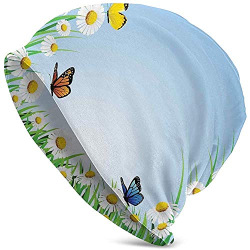 Sombrero Unisex Gorrita Tejida Sombreros de Punto Gorra de Calavera, Muñeco de Nieve en el Invierno con muérdago Presente Sombrero de Copa y Bufanda Árbol y pájaro