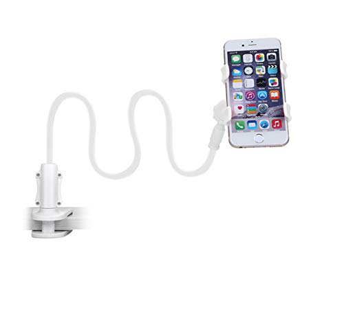 Soporte Móvil con Cuello de Cisne -Soporte para teléfono móvil, Teléfono Móvil Soporte Cuello de Cisne Soporte Universal Soporte para iPhone Otras Smartphones Teléfono Móvil -70CM- Blanco