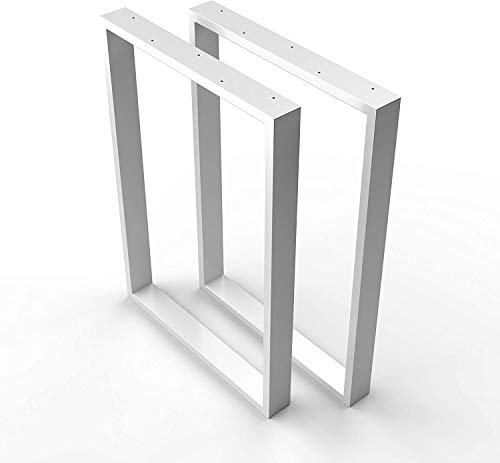 sossai® - Mesa Estructura Acero | 2 Piezas | patas de mesa | carga pesada | Ancho 50 cm x Altura 72 cm | TKK1 | Color: Blanco