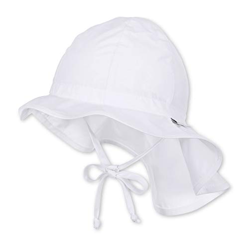 Sterntaler Sombrero unisex con cintas y protector de cuello, Edad: de 9-12 meses, Tamaño: 47, Blanco