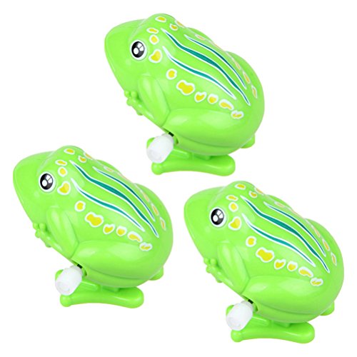 STOBOK Juego de 3 piezas de rana, juguete de cuerda para bebé, juguete de baño, juguete para bañera, mecanismo de juguete, regalo para niños y niñas, color verde