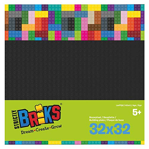 Strictly Bricks ST-LBP32BK - Plato bajo (32 x 32 cm), Color Negro