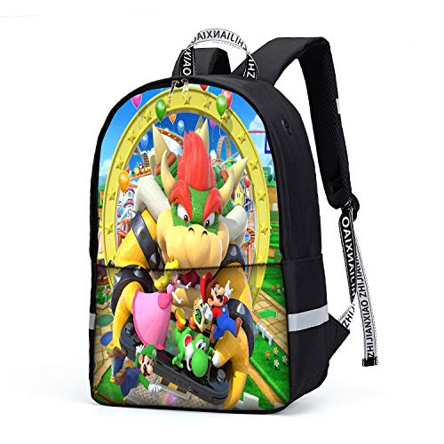 Super Mario Bros.X - Mochila escolar para hombre, para ordenador portátil, para niños y niñas, para portátil de 14 pulgadas y 15,6 pulgadas, unisex, ligera, 21 L, mochila escolar (01)