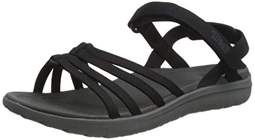 Teva Sanborn COTA Sandal, Sandalias de Punta Descubierta Mujer, Negro (Black Black), 39 EU