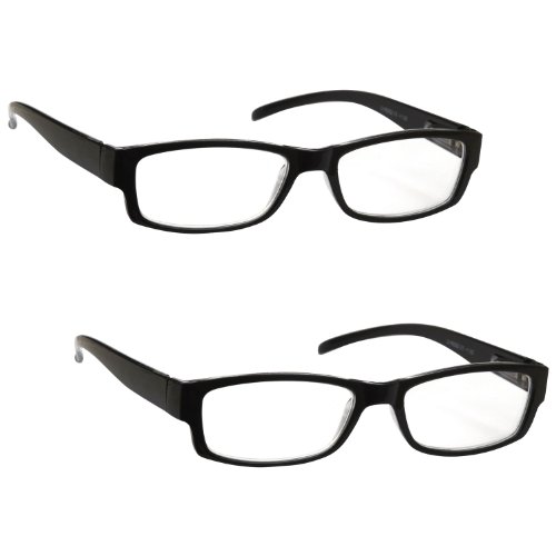 The Reading Glasses Company Gafas De Lectura Negro Ligero Cómodo Lectores Valor Pack 2 Estilo Diseñador Hombres Mujeres Uvr2Pk032 +3,00 2 Unidades 70 g