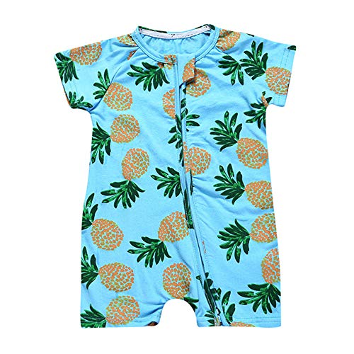 Treer Bebe Body, Suave Algodón Recién Nacidos Niño Niñas Verano Bautizo Peleles Bodies Conjuntos Monos Ropa de Mameluco Bebé de Manga Corta para Bebé (100cm,Piña Dorada)