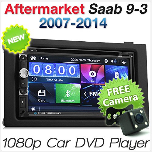 túnez 7 "en el tablero Doble reproductor de DVD del coche Din Coche USB MP3 MP4 para Saab 9-3 93 2007 - 2014 Radio estéreo Fascia Kit Facia ISO" Full High Definition (FHD) "