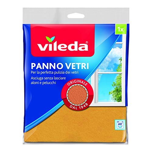 Vileda 119680 Gamuza para Ventanas, diseño clásico y Tradicional, Limpia sin Juntas y Dejar sin Problema