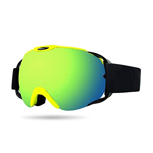 WHSS Equipo al aire libre Amarillo Gafas de Esquí Regalos Para las Mujeres Hombres Cocker Miopía Doble Anti-niebla Marco de TPU Grandes Lentes Esféricas Deportes de Invierno Escalada