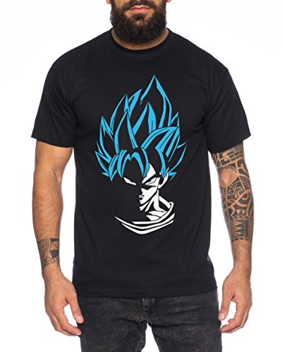 WhyKiki Super Son Goku Camiseta de Hombre Goku Dragon Master Son Ball Vegeta Turtle Roshi Db, Farbe:Schwarz/Blau;Größe:M