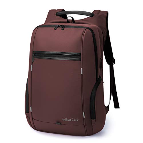 WindTook Mochila Portátil Mochila Trabajo Hombre Impermeable con USB Mochila para Ordenador Portatil 17 Pulgadas Multifunciona Maletín Dackpack Gran Capacidad para Trabajo Viaje 33 x 18 x 49CM Rojo