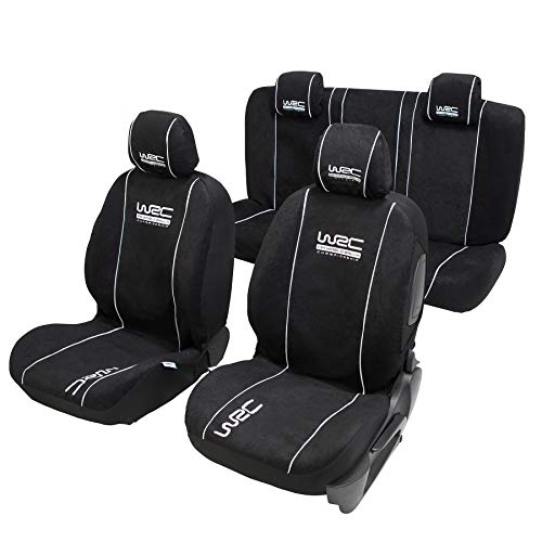 WRC 007338 - Fundas universales para Asientos Delanteros y Traseros de Coche (4 Piezas, compatibles con airbags), Color Negro