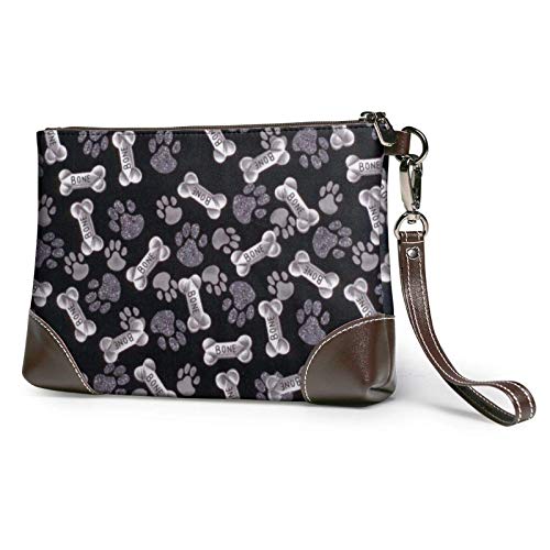 XCNGG Bolso de mano con estampado de pata de cachorro de perro, bolso de mano de cuero desmontable, bolso de mano para mujer