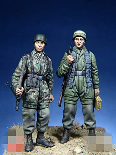 XINGCHANG Kit de Modelo de Figura de Resina 1/35 Soldados alemanes de la Segunda Guerra Mundial 2 Figuras sin ensamblar sin Pintar