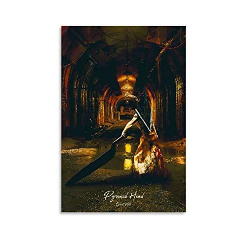 YISHUI Silent Hill Pyramid Head Classic Old Movies Horror Movies Thriller Movie Poster Canvas Art Póster y arte de pared Impresión moderna para dormitorio familiar 30 x 45 cm