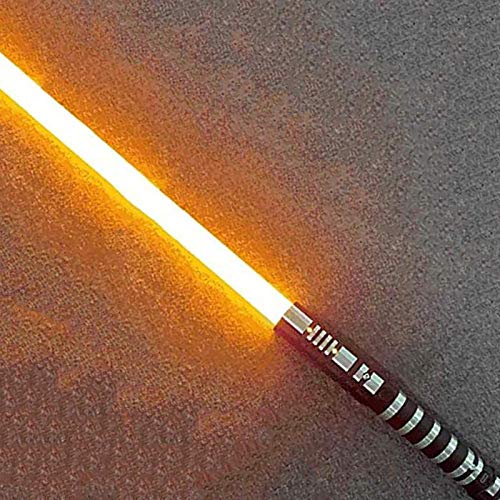 YLME Sable Luces Star Wars Que Brilla Intensamente Juguete Juguete Metal Extraíble USB Carga Ligera Láser Espada para Niños Brillante Regalo Juguete Cosplay Juguete,Amarillo,38.5Inches