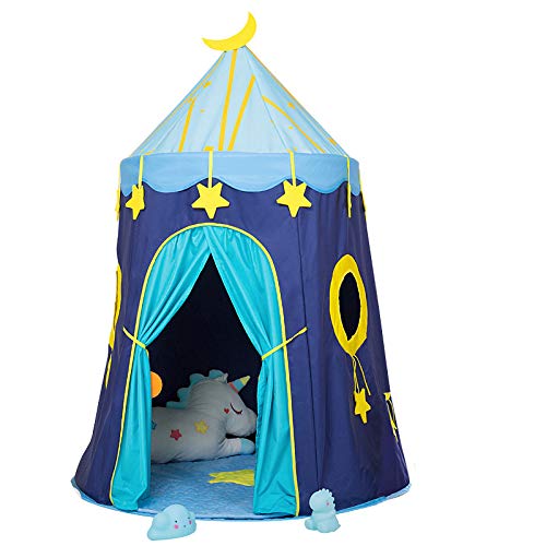 YUANYI Tienda Tipi para Niños/Niñas Tienda De Juguetes para Niñas/Niños para Interiores Y Exteriores Casa De Juegos para Niños Tienda Tipi De La India,Blue