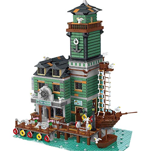 YZHM Juego de Edificios de Arquitectura de, Antiguo Barco de Pesca Casa Restaurante Pier Moc Street View Bloques de construcción Modelo, 3545 PCS Ladrillos Edificio Modular, Compatible con Lego