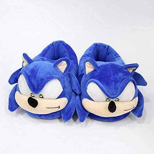 Zapatillas de Felpa Sonic Super Mary Sonic The Hedgehog Peluches Mujeres Hombres Dibujos Animados Zapatillas de casa de Felpa Moda Casa de Invierno Zapatos de Interior Juguetes Blandos Muñecas