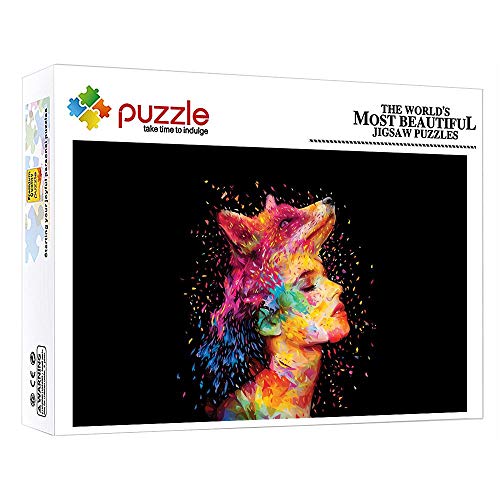 ZTCLXJ 1000 Piezas Genuine Puzzles Decoración Rompecabezas Educativos Chica Lobo Colorido Arte para Niños Adultos Bricolaje Brain Challenge para Regalo De Acción De Gracias De Navidad 15 X 10 Pulgada