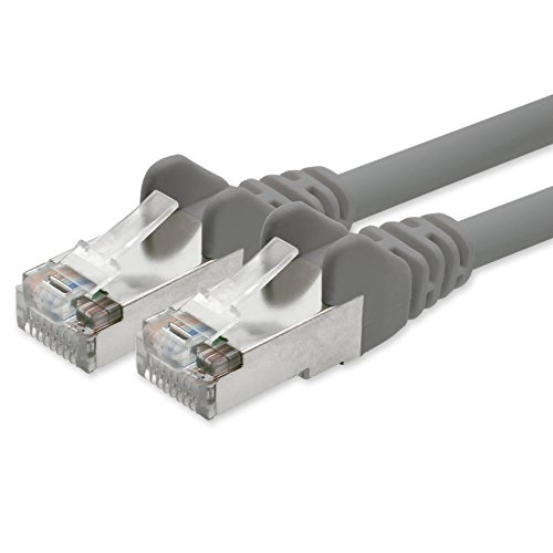 1 aTTack. de Cat 5e Patch Cable Cable de red SF/UTP compatible con Cat.5E/Cat.5/CAT.6 para router módem Patch Pannel Internet Smart TV gris - 1 unidad 1,5 m