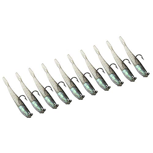 10pcs 75mm Ganchos de Pesca Suaves Señuelos de Pesca Artificial Ganchos de Pesca Agudos Cebo con Gancho