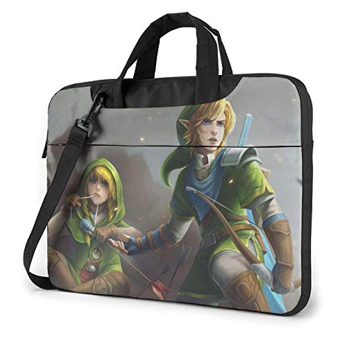 15.6 Inch Funda Bandolera Maletín para Portátil Maletín de Hombro para Negocio Viaje Juego de Anime Legend of Zelda