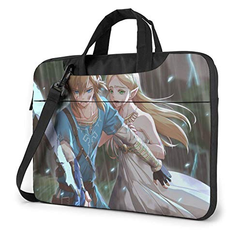 15.6 Inch Funda Bandolera Maletín para Portátil Maletín de Hombro para Negocio Viaje Juego de Anime Legend of Zelda