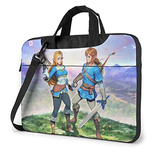 15.6 Inch Funda Bandolera Maletín para Portátil Maletín de Hombro para Negocio Viaje Juego de Anime Legend of Zelda