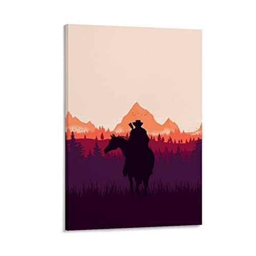 2 pósteres de pintura decorativa de pared con texto en inglés "Red Dead Redid" (40 x 60 cm)