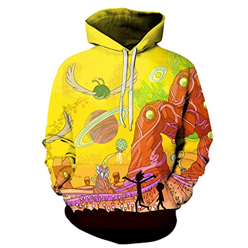 3D Impresa Sudadera con Capucha, Fresco Unisex de Moda Sudadera 3D Impreso Mundo Diferente Aventura Gráfica Personalidad de La Manera Outwear con Grandes Bolsillos Streetwear Sudadera Deportiva